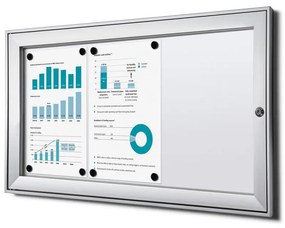 Vitrina interioara cu incuietoare cu informatii 3 x A4, ignifuga, aluminiu