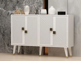 Consola, Hanah Home, Ahart, 120x80x30 cm, Alb/Auriu