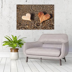 Tablou - Inimile din lemn (90x60 cm)