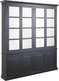 Vitrină lemn masiv gri Noir Antracit, 200 × 35 × 230 cm