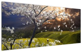 Tablou - Peisaj cu pomul înflorit (120x50 cm)