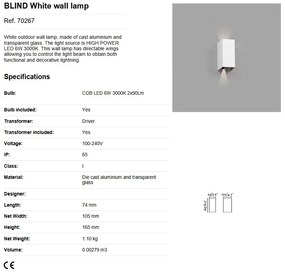 Aplica LED de exterior ambientala design modern IP54 BLIND alba