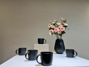 Cana mare Vulcano, glazura neagra mata, 380ml