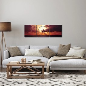 Tablou cu soarele după nori (cu ceas) (90x30 cm)