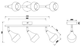 Spot Trio TRUMPET 3xE14/40W/230V