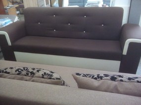 Canapea extensibila , modern , nasturi ,brate robuste,maro crem ,Bortis Impex