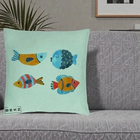 Perna Decorativa Pesti Acuarela, 40x40 cm, Verde Menta, Husa Detasabila, Perna Inclusa, BEKZ®