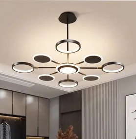 Lustra LED Cu Telecomanda, 3 Tipuri De Lumina, Intensitate Reglabila, 113W, Negru