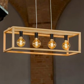 Lustră pe cablu Spot-Light 61590474 KAGO 4xE27/60W/230V stejar mat