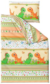 Lenjerie de pat pentru patut DINO colorata