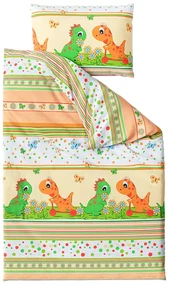 Lenjerie de pat pentru patut DINO colorata