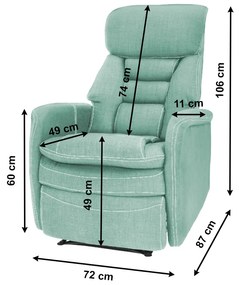 Fotoliu pentru relaxare, material textil mentol, KOMFY