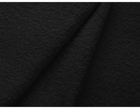 Colțar negru extensibil, cu spațiu de depozitare cu tapițerie din țesătură bouclé (cu colț pe partea dreaptă, cu șezlong) Kyoto – Cosmopolitan Design