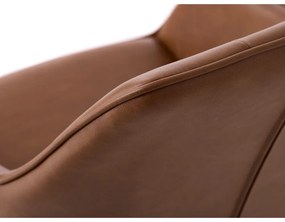 Set de scaune de sufragerie maro cu cotiere 2 buc. tapițat Nolan Square – Unique Furniture