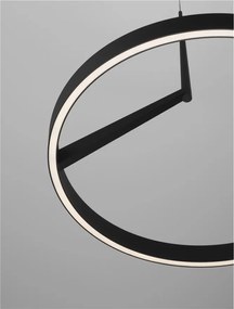 Lustra circulara aluminiu negru LED CCT ADALIZ 60cm