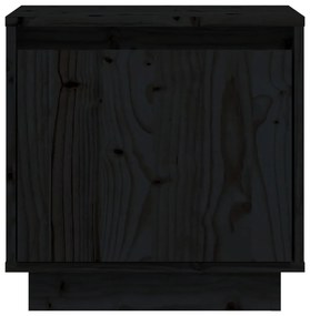 Noptiera, negru, 40x30x40 cm, lemn masiv de pin 1, Negru