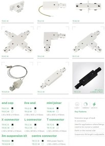 Spot directionabil pentru sina Track Project Collection, Libra negru