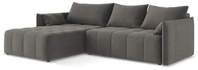Colțar gri închis extensibil/cu spațiu de depozitare (cu colț pe partea stângă/cu șezlong) Moku – Makamii