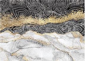 Tablou pe sticlă - Mandala în marmură (70x50 cm)