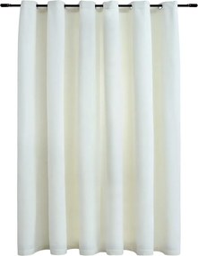 vidaXL Draperie opacă, crem, 290x245 cm, catifea, inele metalice
