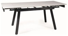 Masa Bucatarie Si Dining JOHN Extensibila Marmura Alb/Negru 150(210)x90 cm