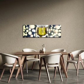 Tablou cu șampanie (cu ceas) (90x30 cm)