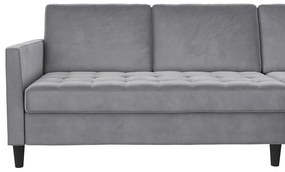 Colțar gri deschis cu tapițerie din catifea Presley – Støraa