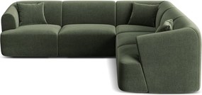 Colțar verde cu tapițerie din catifea Campi – Cosmopolitan Design