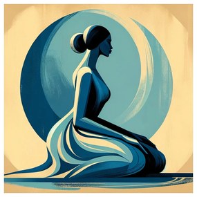 Tablou siluetă liniștită sub lună