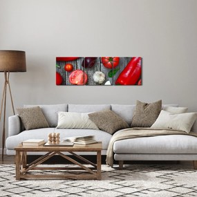 Tablou cu legume (cu ceas) (90x30 cm)