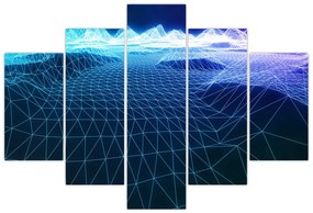 Tablou - Munți în model de calculator (150x105 cm)