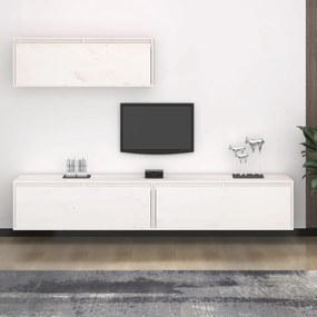 vidaXL Set dulap TV, 3 buc., alb, lemn masiv de pin