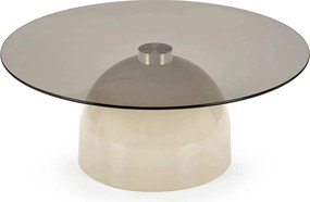 Masuta cafea STARK, fumuriu/casmir, sticla/metal, 80x33 cm