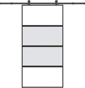 vidaXL Ușă glisantă cu set de feronerie sticlă temperată și aluminiu