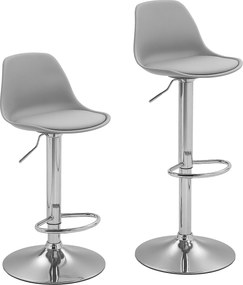 Homcom Set 2 Scaune Bar – Reglabile, Cu Spatar si Pivotante | Aosom Romania