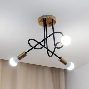 Lustră aplicată OXFORD 3xE27/15W/230V auriu/negru