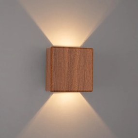 Brilagi - Aplica de perete LED pentru exterior DOUBLERAY LED/6W/230V cu decor din lemn IP54