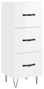 828598 vidaXL Servantă, alb extralucios, 34,5x34x90 cm, lemn compozit
