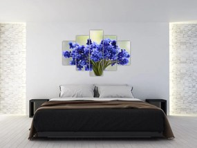 Tablou buchet cu flori albastre (150x105 cm)