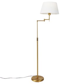 Lampă de podea inteligentă bronz cu abajur alb inclusiv Wi-Fi A60 - Ladas Deluxe
