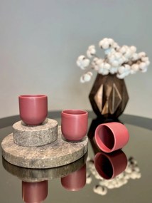 Pahar Cafea Ceramica Novum (Rosu Grena-Mat, 250ml) Gresie Glazurata Manual