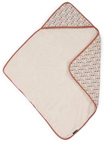 Prosop pentru copii din bumbac crem cu glugă 80x80 cm Pomme des Bois - Moulin Roty