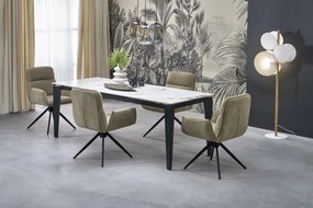 Masa extensibila Felix marmura alba/negru L141-201 cm
