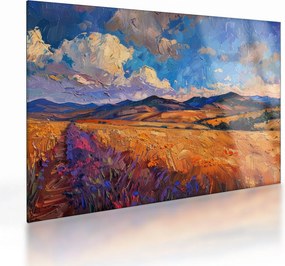 Tablou pe sticlă - Pictură în ulei de peisaj (70x50 cm)