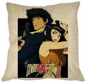 Perna Decorativa cu Cowboy Bebop, 40x40 cm, Husa Detasabila, Burduf