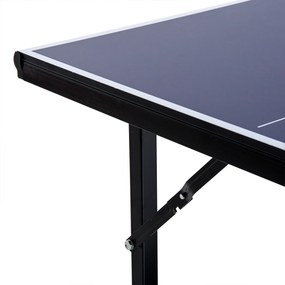 Masa de Ping Pong Pliabila, Multifuncitonala, cu Plasa din Otel si MDF, 182x91x76cm - Albastru HOMCOM | Aosom Romania