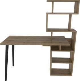 Birou VINA, nuc, PAL melaminat, 133x55x146 cm
