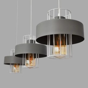 Lustră pe cablu VOLTA 3xE27/15W/230V gri