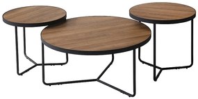 Set 3 mese de cafea Demeter II nuc/negru