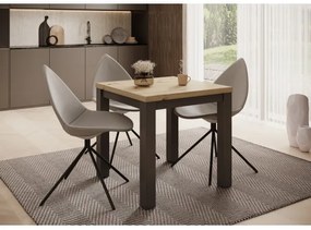 Masă de dining extensibilă ZARO, stejar artisan/negru